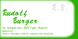 rudolf burger business card