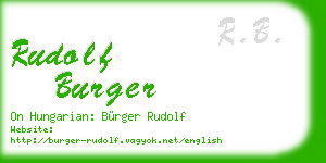 rudolf burger business card